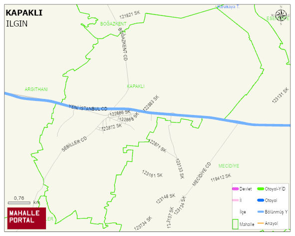 KAPAKLI Mahallesi Haritası | Yükselti ve Doğa Özellikleri