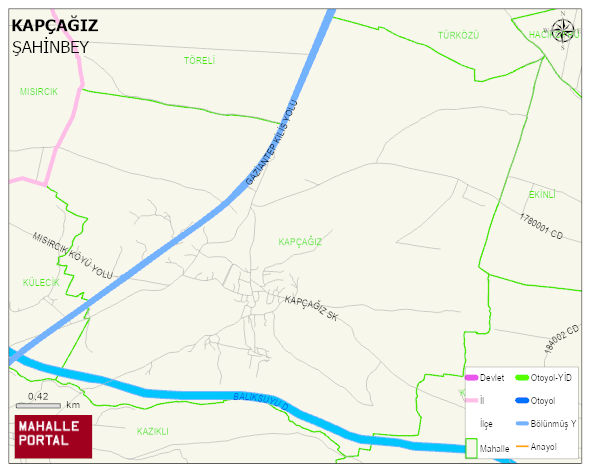 KAPÇAĞIZ Mahallesi Haritası | Coğrafi Yapı ve Detaylı Haritası