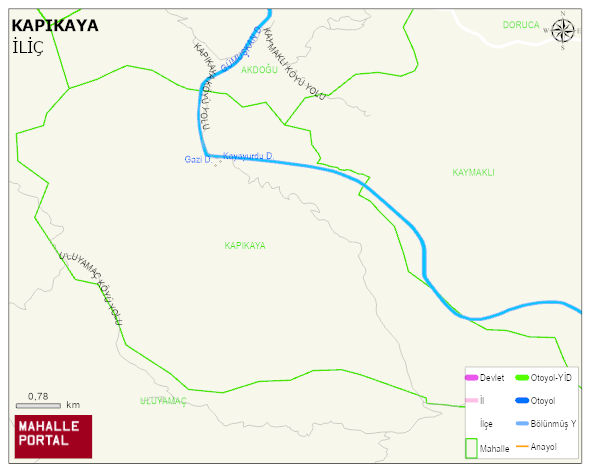 KAPIKAYA Köyü Haritası | İnteraktif Köy ve Mahalle Sınırları
