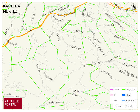 KAPLICA Mahallesi Haritası | Sayısal Bölge Görünümü