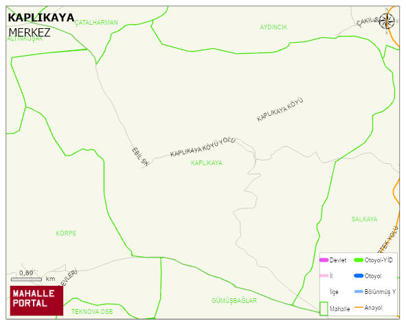 KAPLIKAYA Köyü Haritası | Mahalle ve Köy Sınırı
