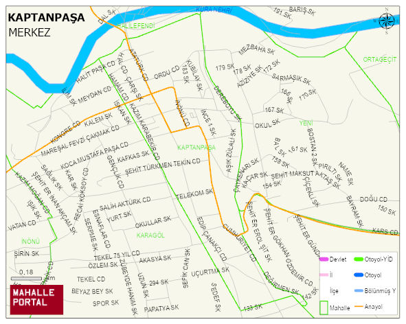 KAPTANPAŞA Mahallesi Haritası | Coğrafi Yapı ve Detaylı Haritası