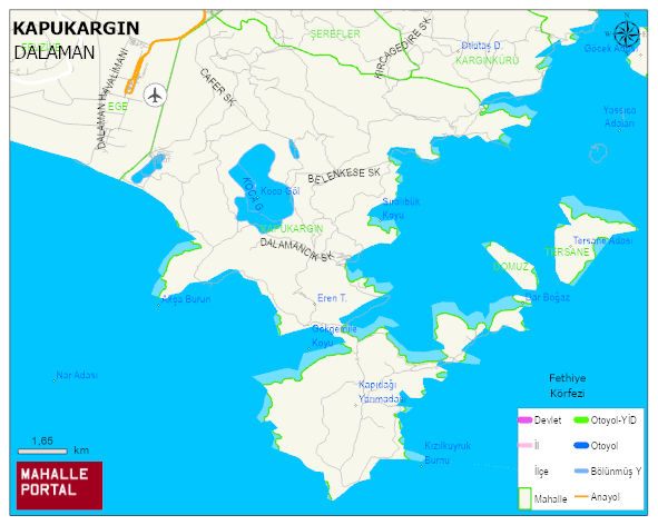 KAPUKARGIN Mahallesi Haritası | Dağlar, Ovalar ve Akarsu Bilgileri