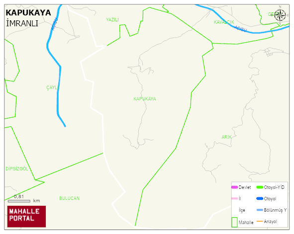 KAPUKAYA Köyü Haritası | Yükselti ve Doğa Özellikleri