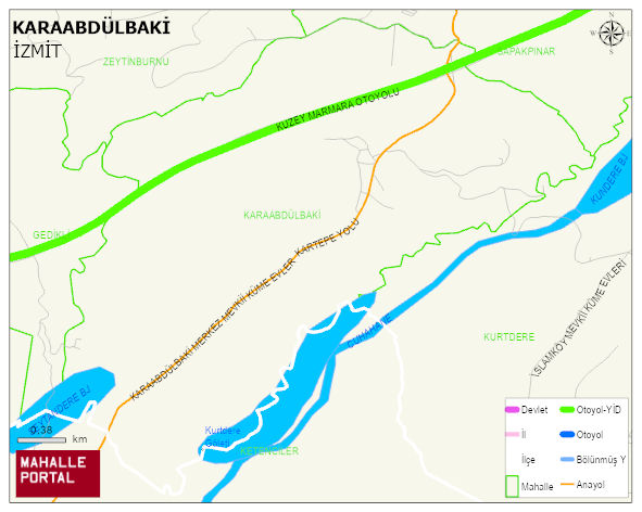 KARAABDÜLBAKİ Mahallesi Haritası | Dağlar, Ovalar ve Akarsu Bilgileri