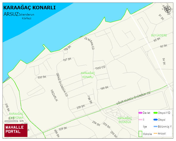 KARAAĞAÇ KONARLI Mahallesi Haritası | Mahalle Sokak Haritası