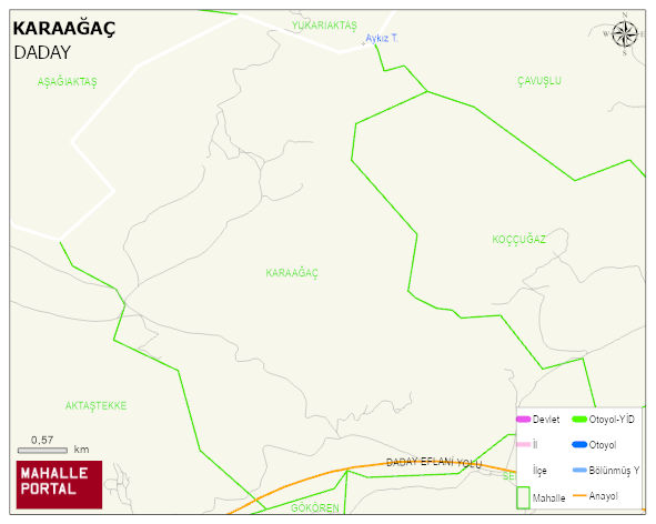 KARAAĞAÇ Köyü Haritası | İnteraktif Köy ve Mahalle Sınırları