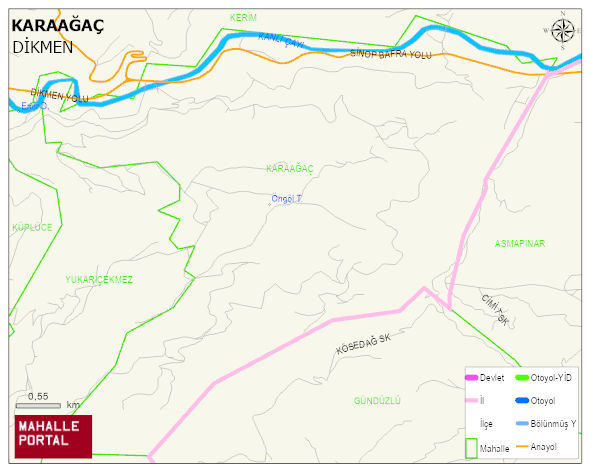 KARAAĞAÇ Köyü Haritası | Detaylı Köy ve Mahalle Görünümü