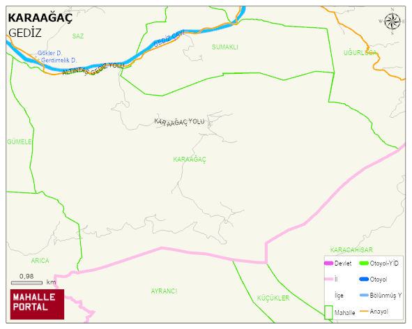 KARAAĞAÇ Köyü Haritası | Mahalle Sokak Haritası