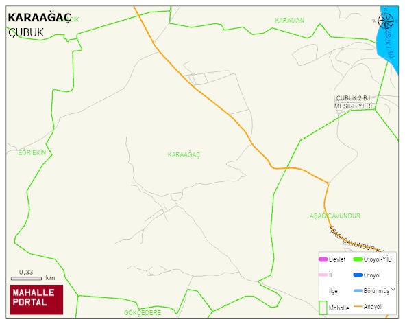 KARAAĞAÇ Mahallesi Haritası | Sayısal Bölge Görünümü