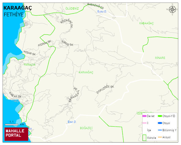 KARAAĞAÇ Mahallesi Haritası | Sayısal Bölge Görünümü
