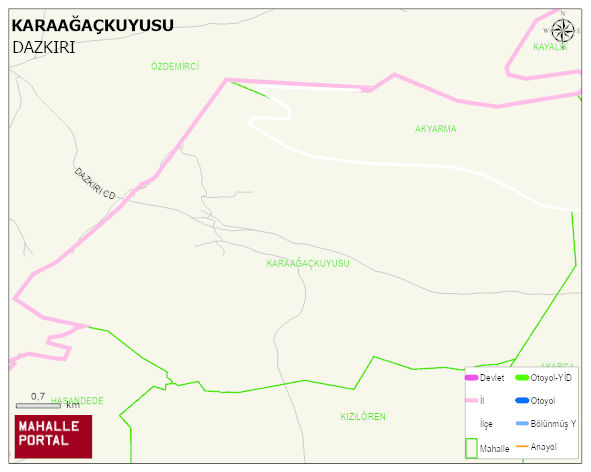 KARAAĞAÇKUYUSU Köyü Haritası | Coğrafi Yapı ve Detaylı Haritası