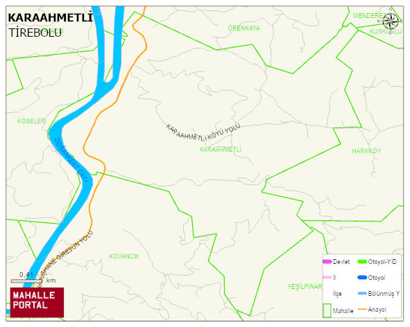 KARAAHMETLİ Köyü Haritası | İnteraktif Köy ve Mahalle Sınırları