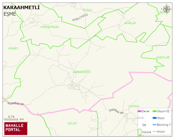 KARAAHMETLİ Köyü Haritası | Dağlar, Ovalar ve Akarsu Bilgileri