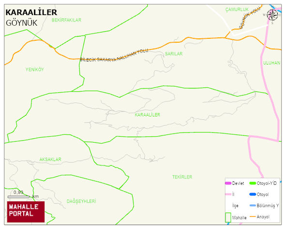 KARAALİLER Köyü Haritası | Mahalle ve Köy Sınırı