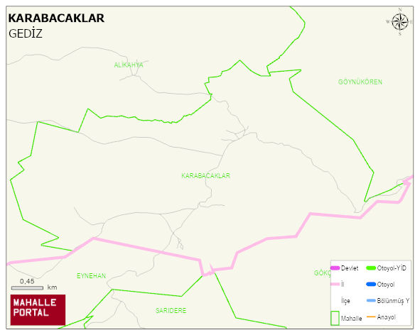 KARABACAKLAR Köyü Haritası | Dağlar, Ovalar ve Akarsu Bilgileri