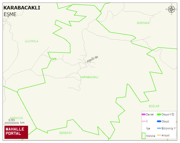 KARABACAKLI Köyü Haritası | Coğrafi Yapı ve Detaylı Haritası