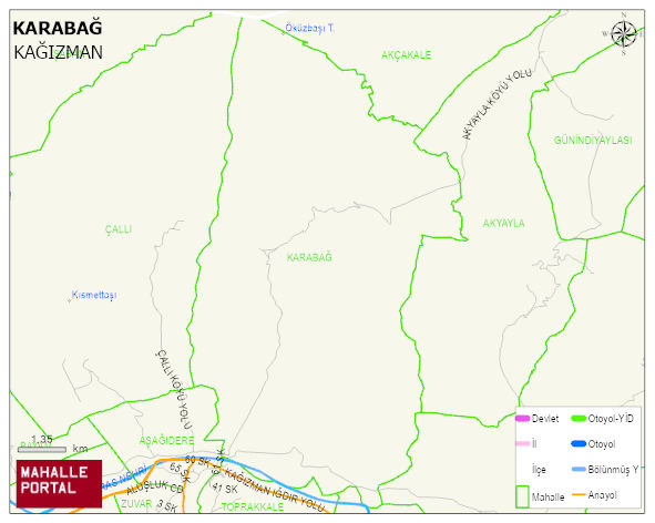 KARABAĞ Köyü Haritası | Sayısal Bölge Görünümü