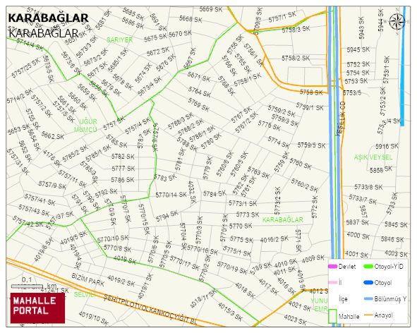 KARABAĞLAR Mahallesi Haritası | Sayısal Bölge Görünümü