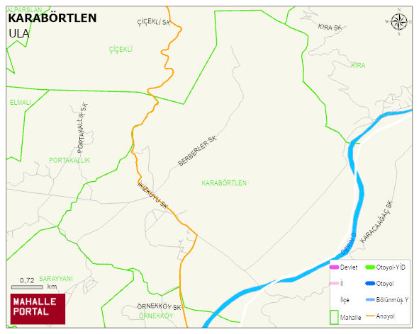 KARABÖRTLEN Mahallesi Haritası | Detaylı Köy ve Mahalle Görünümü