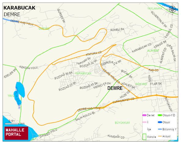 KARABUCAK Mahallesi Haritası | Yükselti ve Doğa Özellikleri