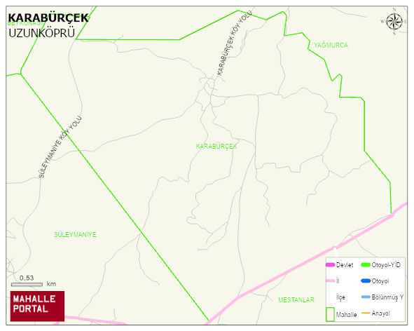 KARABÜRÇEK Köyü Haritası | Coğrafi Yapı ve Detaylı Haritası