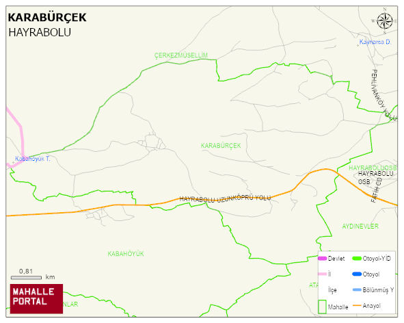 KARABÜRÇEK Mahallesi Haritası | Dağlar, Ovalar ve Akarsu Bilgileri
