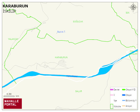 KARABURUN Köyü Haritası | Detaylı Köy ve Mahalle Görünümü