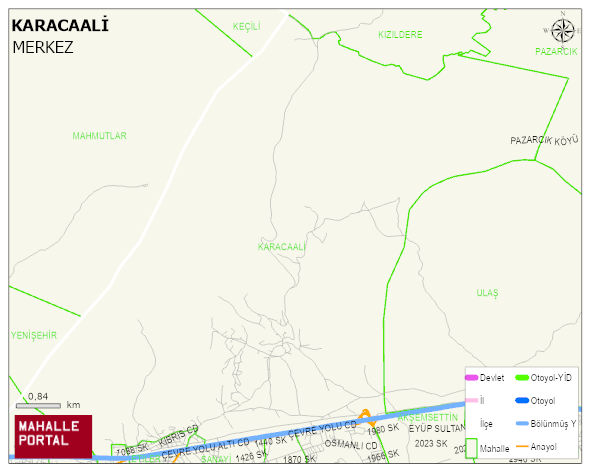KARACAALİ Köyü Haritası | Coğrafi Yapı ve Detaylı Haritası