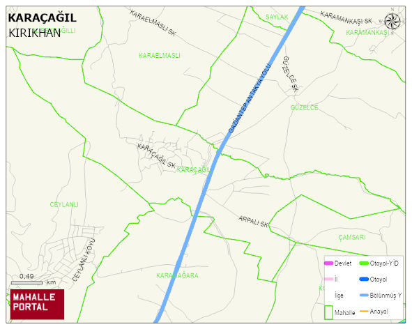 KARAÇAĞIL Mahallesi Haritası | İnteraktif Köy ve Mahalle Sınırları