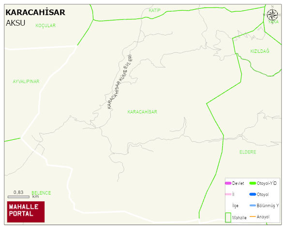 KARACAHİSAR Köyü Haritası | Mahalle ve Köy Sınırı
