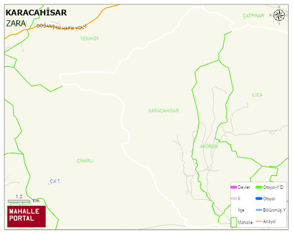 KARACAHİSAR Köyü Haritası | İnteraktif Köy ve Mahalle Sınırları