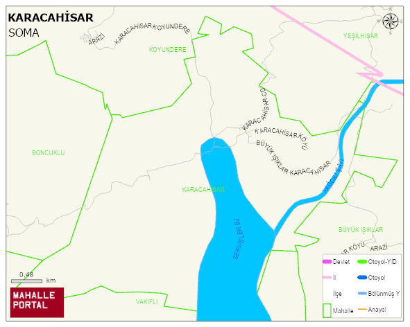 KARACAHİSAR Mahallesi Haritası | Dağlar, Ovalar ve Akarsu Bilgileri