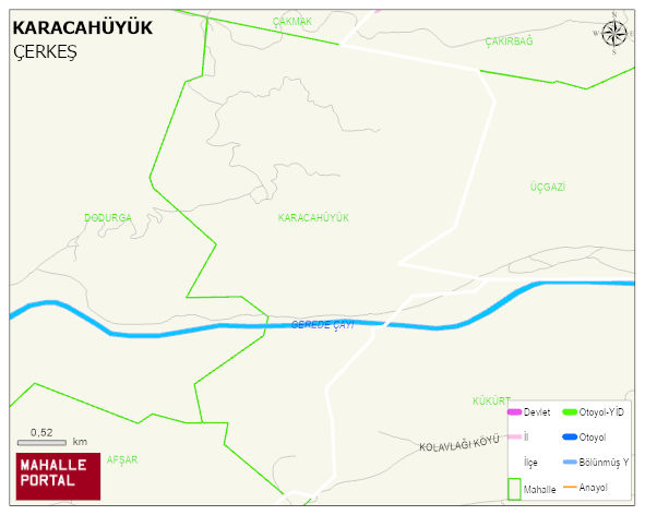 KARACAHÜYÜK Köyü Haritası | Yükselti ve Doğa Özellikleri
