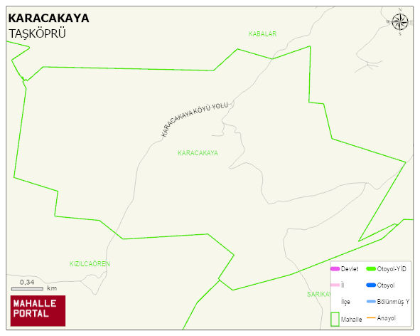 KARACAKAYA Köyü Haritası | Sayısal Bölge Görünümü
