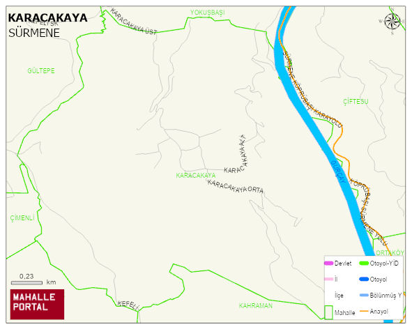 KARACAKAYA Mahallesi Haritası | Yükselti ve Doğa Özellikleri