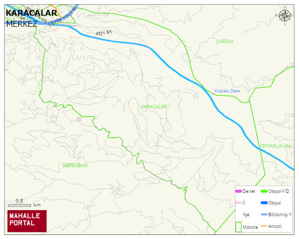 KARACALAR Köyü Haritası | İnteraktif Köy ve Mahalle Sınırları