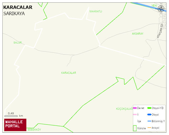 KARACALAR Köyü Haritası | Detaylı Köy ve Mahalle Görünümü