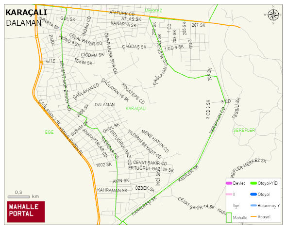 KARAÇALI Mahallesi Haritası | İnteraktif Köy ve Mahalle Sınırları