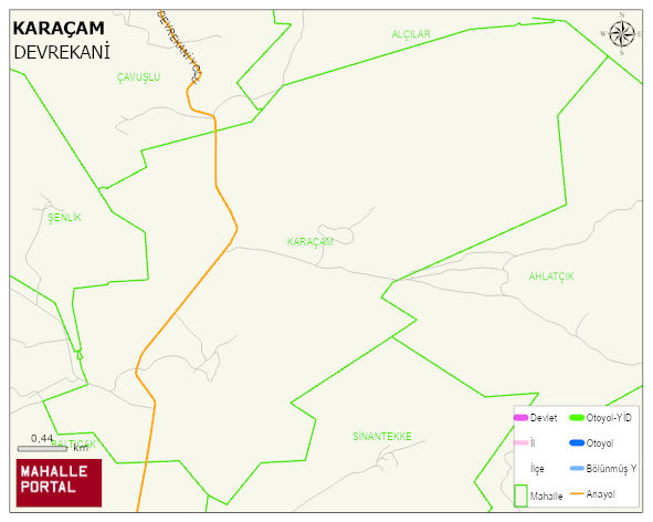 KARAÇAM Köyü Haritası | Sayısal Bölge Görünümü