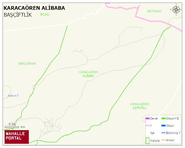 KARACAÖREN ALİBABA Mahallesi Haritası | Sayısal Bölge Görünümü