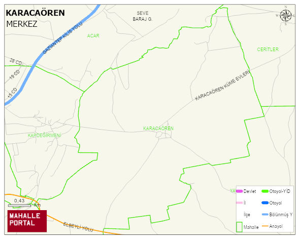KARACAÖREN Köyü Haritası | Coğrafi Yapı ve Detaylı Haritası