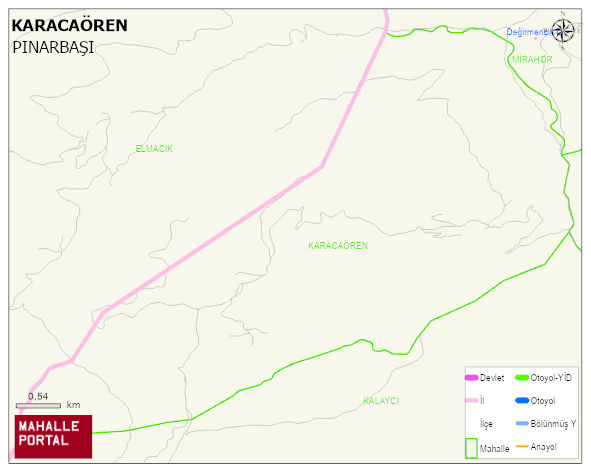KARACAÖREN Köyü Haritası | Sayısal Bölge Görünümü
