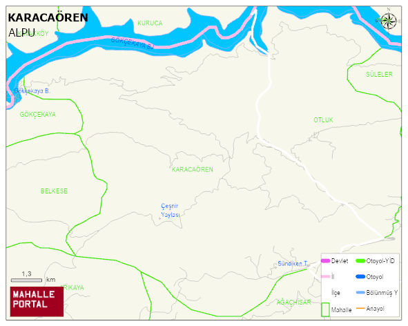 KARACAÖREN Mahallesi Haritası | İnteraktif Köy ve Mahalle Sınırları