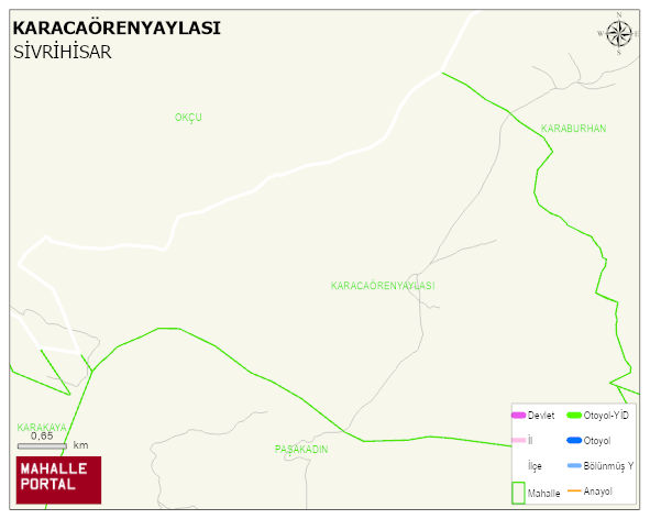 KARACAÖRENYAYLASI Mahallesi Haritası | Mahalle Sokak Haritası