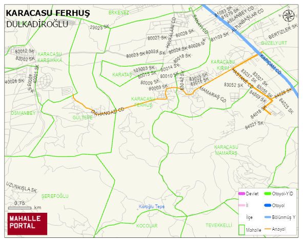 KARACASU FERHUŞ Mahallesi Haritası | Yükselti ve Doğa Özellikleri
