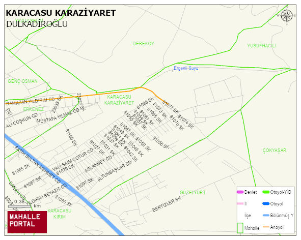 KARACASU KARAZİYARET Mahallesi Haritası | Sayısal Bölge Görünümü