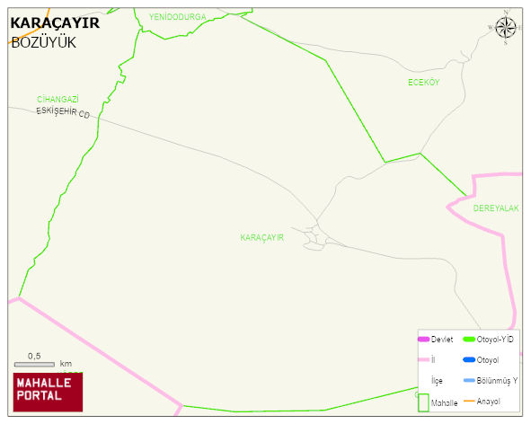 KARAÇAYIR Köyü Haritası | Coğrafi Yapı ve Detaylı Haritası
