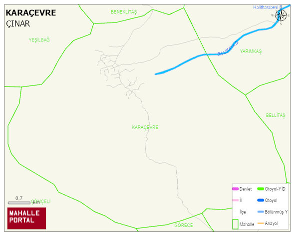 KARAÇEVRE Mahallesi Haritası | Coğrafi Yapı ve Detaylı Haritası