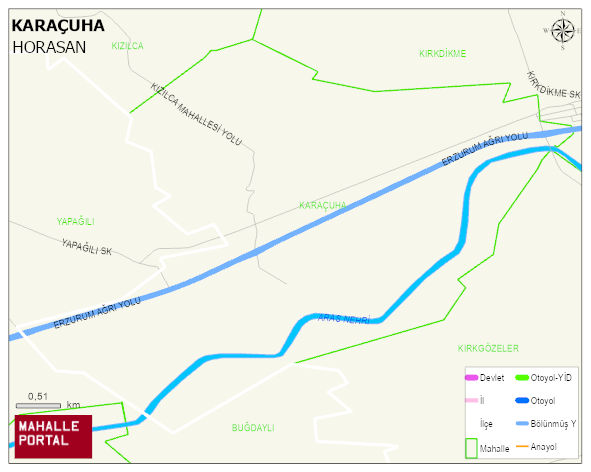 KARAÇUHA Mahallesi Haritası | Sayısal Bölge Görünümü